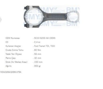 PİSTON KOLU TRANSIT V184 -V347 resmi