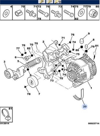 ALTERNATÖR KAYIŞI 6 PK 1744 206-406-4007 DW10TD resmi