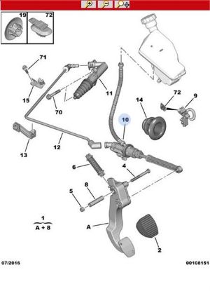 DEBRİYAJ PEDAL POMPASI        208-2008(A94F)-C3(A51)-C3(B618)-C3 AIRCROSS(A88)-DS3 resmi