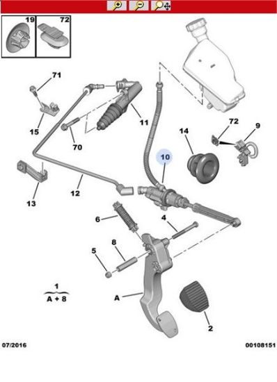 DEBRİYAJ PEDAL POMPASI        208-2008(A94F)-C3(A51)-C3(B618)-C3 AIRCROSS(A88)-DS3 resmi