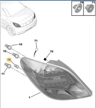 STOP AMPULU 12V R10W    207-208-301-806-BOXER III resmi