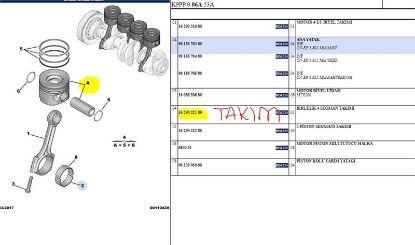 PİSTON+SEGMAN  ASTRA L-BERLINGO-C3-C5-JUMPY III-PARTNER-208-2008-308 1.5 BLUE HDI ( 4 ADET TAKIM ) resmi
