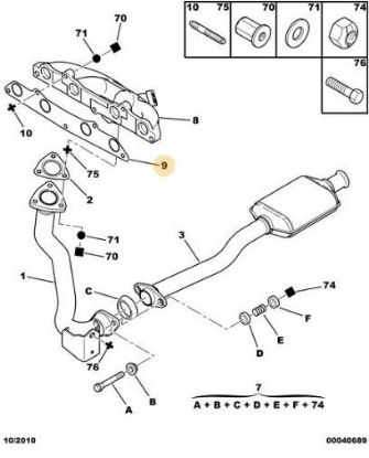 EKSOZ MANİFOLT CONTASI TUD5 106/SAXO PSA BLOKE resmi