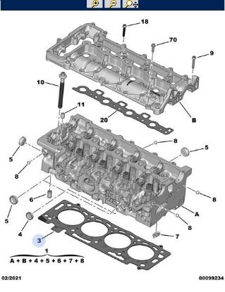 SİLİNDİR KAPAK CONTASI  308-3008-508-5008-BOXER III-EXPERT IV-TRAVELLER-C4 PCS-JUMPER III-JUMPY IV resmi