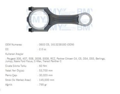 PİSTON KOLU 308-407-508-3008-5008 2.0 HDI MONDEOIV resmi