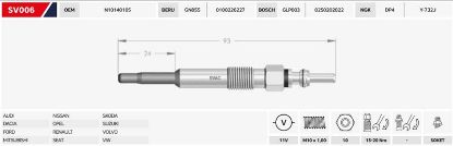 ISITMA BUJİSİ  T4-LT35-CADDY-GOLF-S60-A3-A4 1.9/2./11V resmi