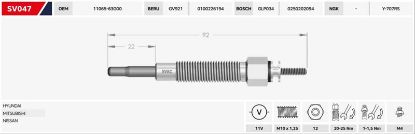 ISITMA BUJİSİ  H-100 E.M-L200-L300-BONGO 2.3/2.5/2/12V/GJ55MI/0100226194/3671042002/SVAC resmi