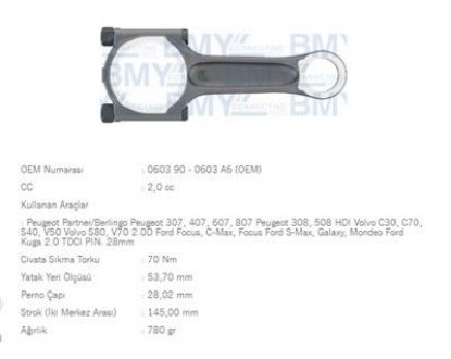 PİSTON KOLU  307-308-406-407-PARTNER-EXPERT DW10TD resmi