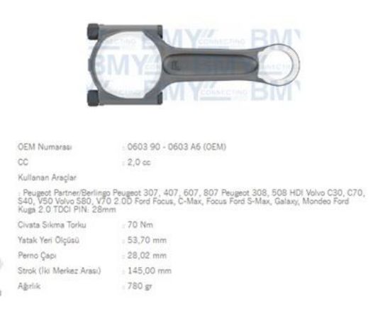 PİSTON KOLU  307-308-406-407-PARTNER-EXPERT DW10TD resmi