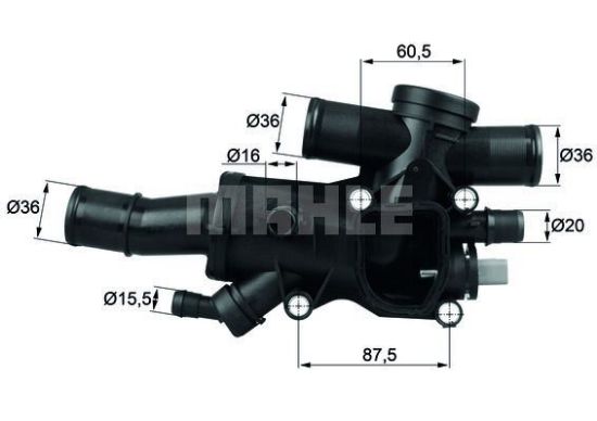 TERMOSTAT GÖVDESİ KOMPLE 307-407-508-308-607-C4-C5 resmi