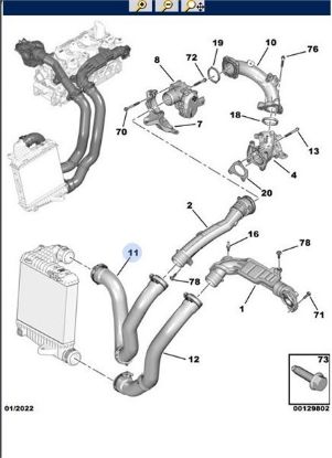 TURBO HAVA HORTUMU  308-3008-508-5008-PARTNER-RIFTER  1.2/1.5/1.6  EB2/DV5R/DV6 resmi