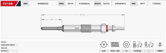 ISITMA BUJİSİ  MEGANE III-SANDERO 1.5DCI-4.4V resmi