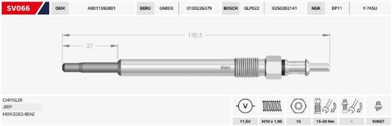 ISITMA BUJİSİ  C200-E200-SPRINTER-VITO 2.2/2.7CDI/11.5V/ resmi