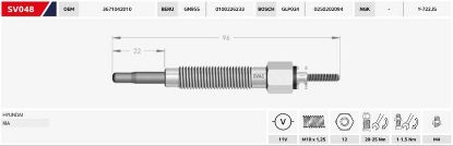 ISITMA BUJİSİ  H-1-H-100 Y.M-STAREX  2.5 D/TD/11V/ resmi