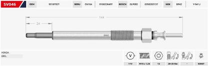 ISITMA BUJİSİ  ASTRA-COMBO-CORSA-CIVIC 1.7 CDTI/11V/GX145/0100226497/1214035/12291-PLZ-D00/SVAC resmi