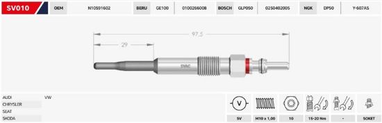 ISITMA BUJİSİ  GOLF-PASSAT-OCTAVIA-T5-A3-A4 1.9/2./5V resmi