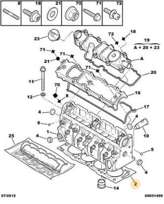 SİLİNDİR KAPAK CONTASI 1.42 PARTNER DW8 resmi