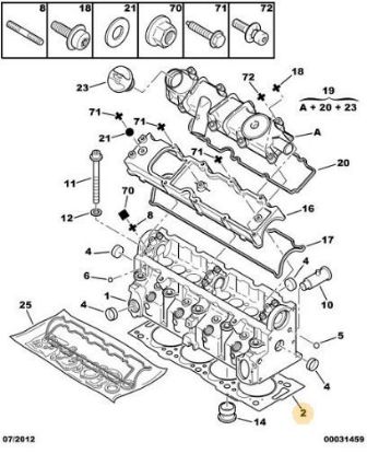 SİLİNDİR KAPAK CONTASI 1.26 PARTNER-206 DW8 resmi