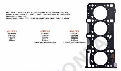 SİLİNDİR KAPAK CONTASI 2Ç  ASTRA J-CORSA D-COMBO-MERIVA-FIORINO-EGEA 1.3CDTI  E4/E5 resmi