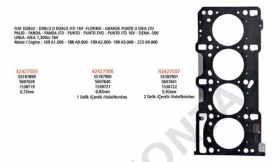 SİLİNDİR KAPAK CONTASI 2Ç  ASTRA J-CORSA D-COMBO-MERIVA-FIORINO-EGEA 1.3CDTI  E4/E5 resmi