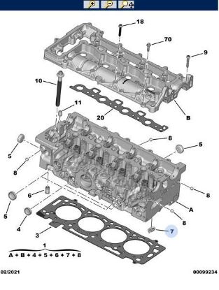 SİLİNDİR KAPAK ALT KLAPE  308-3008-508-5008-BOXER III-EXPERT IV  DW10/DW12 resmi