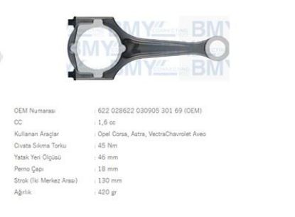 PİSTON KOLU     ASTRA-CORSA-VECTRA-AVEO   1.6  X16XE/Z16XEL resmi