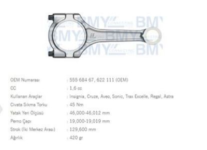 PİSTON KOLU    ASTRA H/J-INSIGNIA A-MOKKA-CRUZE-AVEO  1.6  A16LET/A16XER resmi