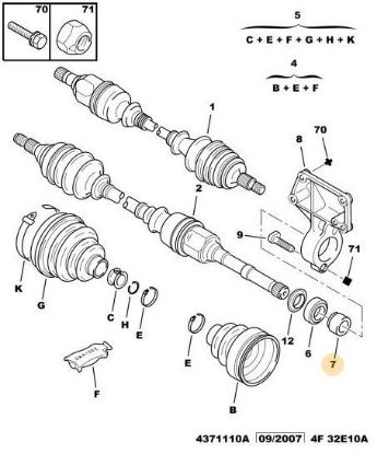 AKS ORTA RULMAN YÜZÜĞÜ   307-308-3008-406-508-5008-BOXER I/II-PARTNER-RIFTER-EXPERT C4-C5-DS5 MLUC resmi