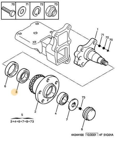 ARKA PORYA İÇ RULMANI 1400 BOXER resmi