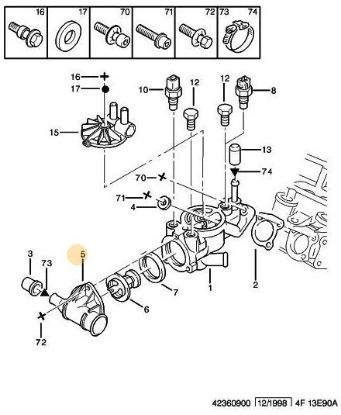 TERMOSTAT KAPAĞI BOXER XUD9 resmi