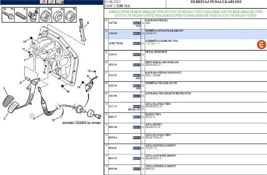 DEBRİYAJ TELİ EXPERT DW8-806 resmi