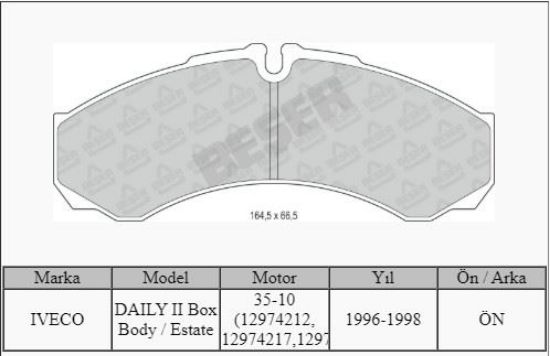 ÖN FREN BALATASI DAILY 49.12 Y.M 97-> resmi