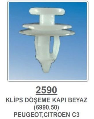 KAPI DÖŞEME KLİPSİ-BEYAZ   PARTNER-C3 resmi