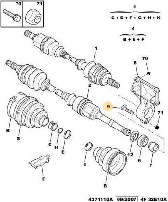 AKS CİVATASI 206-307-406-PARTNER resmi