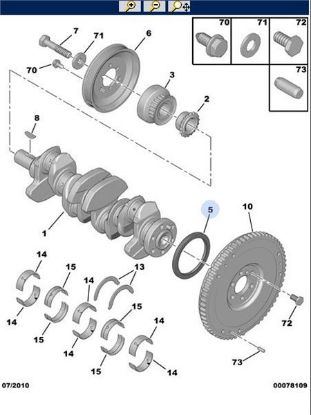 ARKA KRANK KEÇESİ   206-PRT-308 EP6C - 508 1.6 THP 16v 156 (EP6CDT) resmi
