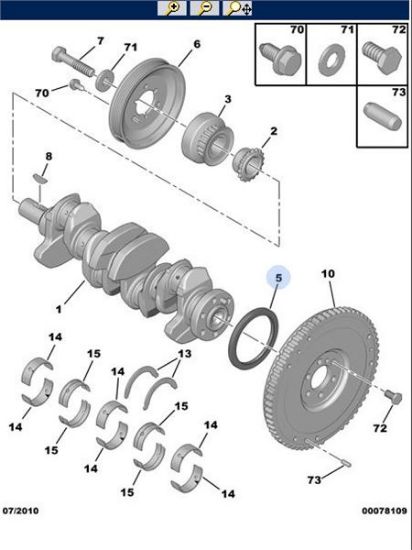 ARKA KRANK KEÇESİ   206-PRT-308 EP6C - 508 1.6 THP 16v 156 (EP6CDT) resmi