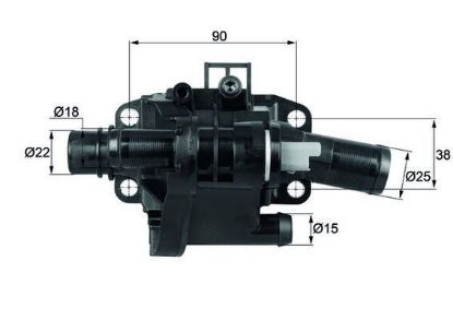 TERMOSTAT KOMPLE  206-207-307-308-407-PARTNER-EXPERT-C3-C4-C5-XSARA-FOCUS   1.6HDI/DV6TED resmi