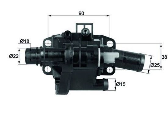 TERMOSTAT KOMPLE  206-207-307-308-407-PARTNER-EXPERT-C3-C4-C5-XSARA-FOCUS   1.6HDI/DV6TED resmi