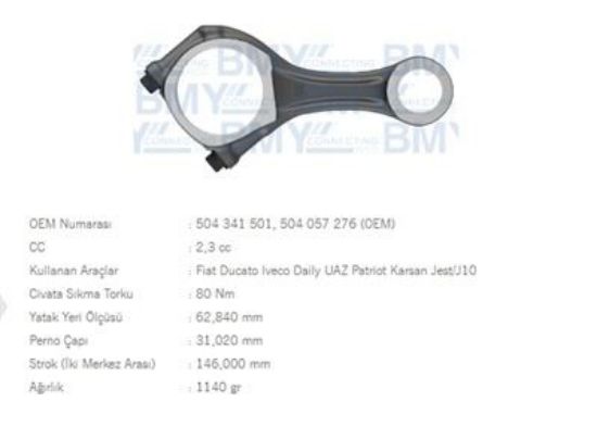 PİSTON KOLU    DUCATO-J10-JEST-DAILY 2.3JTD  07-> resmi