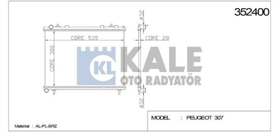 RADYATÖR 307-C4 (EW10A) 2.0 16V (01-06) (MT) resmi