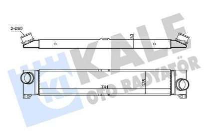 TURBO RADYATÖRÜ DUCATO 2.3DMTJ 06=> [BRAZING AL/AL] [741X128X50] resmi