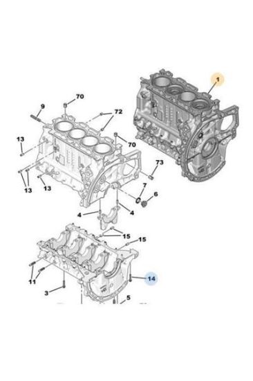 MOTOR BLOĞU (BLOK+PİSTON) 301-3008-508-FOCUS 1.6HDI DV6C EURO5 resmi