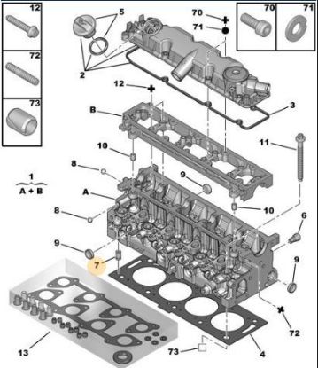 SİLİNDİR KAPAK BURCU 307-407-PARTNER DW10TD JUMPER III 2.0 HDi  DW10FUD resmi