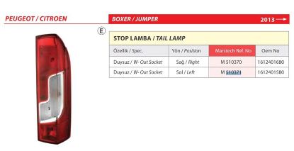 STOP LAMBASI SOL Duysuz   BOXER-DUCATO IV 13-> resmi