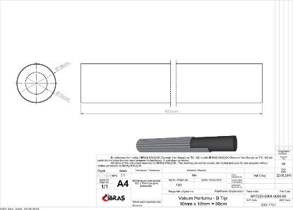VAKUM HORTUMU 10 x 16mm/90cm     B TİPİ PREMIER  2 resmi