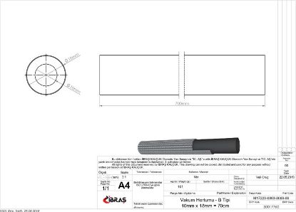 VAKUM HORTUMU 10 x 16mm/70cm     B TİPİ PREMIER  2 resmi