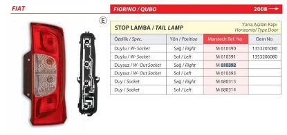 STOP LAMBASI Sağ-Duysz ÇİFTKAPI Bipper-Fıorıno resmi