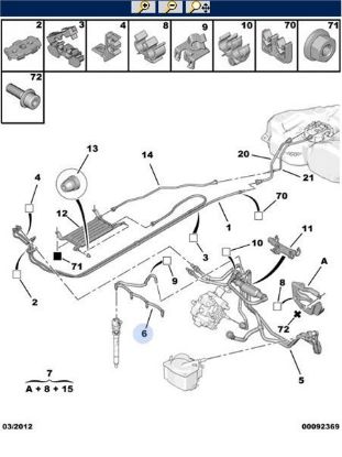 ENJEKTÖR YAKIT HORTUMU 1007 207 307 308 DV6TED resmi