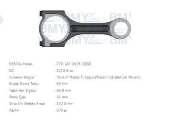 PİSTON KOLU  MASTER II-MOVANO-LAGUNA 2.2/2.5 /G9U resmi