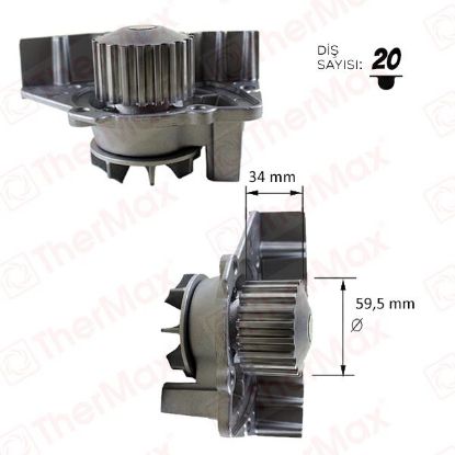 DEVİRDAİM POMPASI PARTNER-BERLINGO 96-> JUMPER-SCUDO (96-02) EXPERT 96- (20 DİŞ-59.5mm-34m resmi